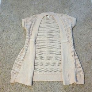 SO Woman's Beige short sleeve open front cardigan